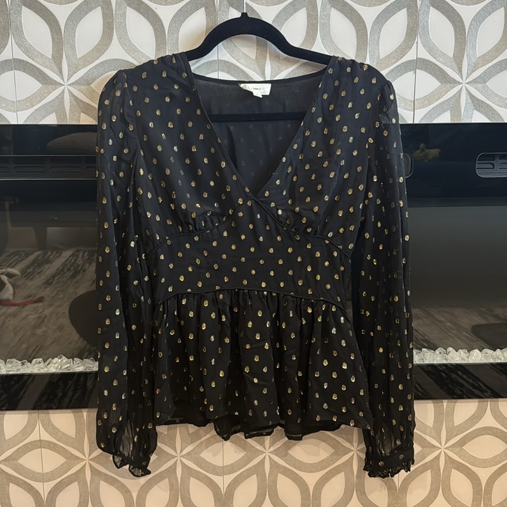 A loves A Silk Black Blouse